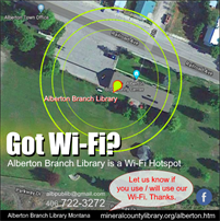 Alberton Library is a Mobile Wi-Fi Hotspot so patrons can hook up to the 'net for free!