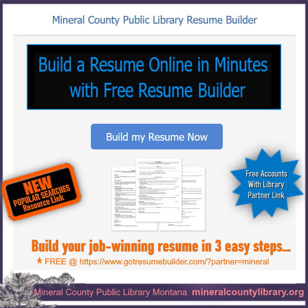 Got Resume Builder Mineral Partner (Mineral County Public Library)