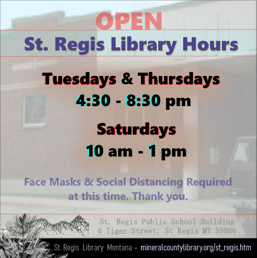 Hours of St. Regis Library in Montana